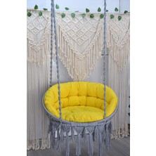Altınoluk Hamak Makrome Relax Salıncak ( Gri ) Minderli