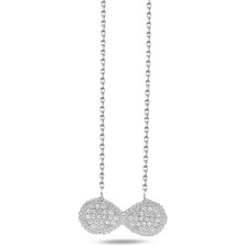 Brezza Lusso Jewelry Timeless Series Zirkon Taşlı Gümüş Ebedi Döngü Kolyesi