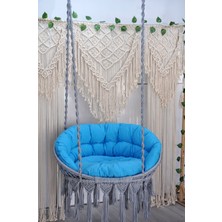 Altınoluk Hamak Makrome Relax Salıncak ( Gri ) Minderli