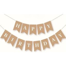 Konsept Sepeti Yaş Retro Krem Balon Seti Krom Gold Deniz Kumu Beyaz Happy Birthday Banner (Balon Bandı Hediyeli)