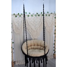 Altınoluk Hamak Makrome Relax Salıncak ( Siyah ) Minderli