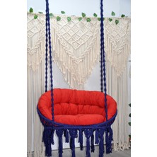 Altınoluk Hamak Makrome Relax Salıncak ( Lacivert ) Minderli