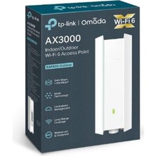 TP-LINK Omada EAP650-OUTDOOR AX3000 Dual Band Wıfı6 1xgbıt RJ45 574MBPS/2.4GHZ/2402MBPS/5GHZ Access Poınt (Adaptörlü)