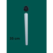 Akkaya Home 4 Adet Beyaz Boyalı Ahşap Konik 35 cm Zigon, Orta Sehpa, Puf, komidin Ayağı