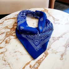 Als Accessories Kadın Mavi, Gri, ve Lila Renk Etnik Desenli 3'lü  %100 Koton Bandana, Saç Bandı