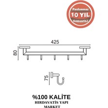 Çelik Banyo Paslanmaz Pirinç Zirve 5'li Askılık