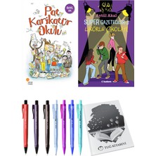 Süper Gazeteciler 3 Likörlü Çikolata ve Pat Karikatür Okulu 2'li Set - Kalem