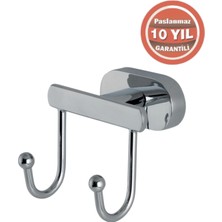 Çelik Banyo Paslanmaz Pirinç Zirve 2'li Askılık