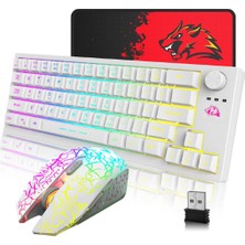 T50 Kablosuz Işıklı Klavye Mouse Set Rainbow Aydınlatmalı Mousepad Hediyeli