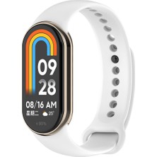 Cepte Aksesuar Xiaomi Mi Band 8 Serisi Klasik Kordon Silikon Strap Kayış-Beyaz