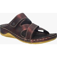 Shoemix Kadın Anatomik Desenli Kırmızı Yazlık Terlik