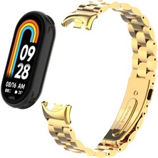 Cepte Aksesuar Xiaomi Mi Band 8 Krd-04 Metal Kordon-Rose Gold