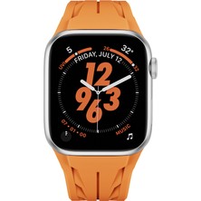 Cepte Aksesuar Apple Watch 10 46MM KRD-127 Metal Tokalı Silikon Kordon-Beyaz