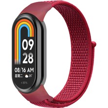 ZORE Xiaomi Mi Band 8 Krd-03 Hasır Kordon-Kırmızı