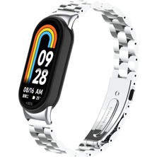 Cepte Aksesuar Xiaomi Mi Band 8 Krd-04 Metal Kordon-Gümüş