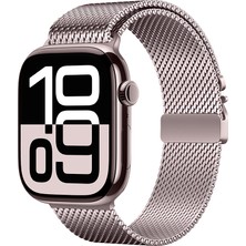 Nüanstek Apple Watch 42MM Zore KRD-121 Metal Hasır Kordon-Pembe