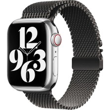 Nüanstek Apple Watch 44MM Zore KRD-121 Metal Hasır Kordon-Siyah