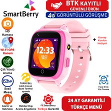 Z40 Görüntülü Görüşme Yüz Tanıma Gps Wıfı Konum Akıllı Çocuk Takip Saati Sim Kartlı - Pembe