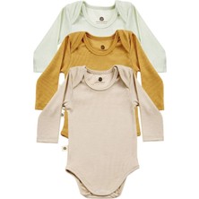 Nuriye Kocakaplan Ravello 3 Parça Unisex Bebek Uzun Kollu Pamuk Bodysuit Takımı Yenidoğan ve Çocuk Hediye Seti