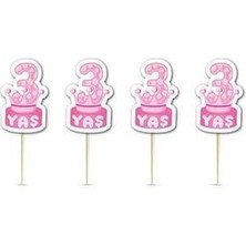 Partici 3 Yaş Taçlı Pembe Kürdan 20'li