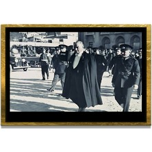 Marsilyan Yapay Zeka İle Yenilenmiş Atatürk Fotoğrafları Siyah Beyaz Cam Tablo, 3d Dekoratif Baskı 354