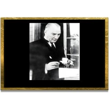 Marsilyan Yapay Zeka İle Yenilenmiş Atatürk Fotoğrafları Siyah Beyaz Cam Tablo, 3d Dekoratif Baskı 193