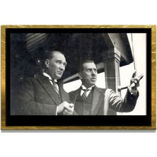 Marsilyan Yapay Zeka İle Yenilenmiş Atatürk Fotoğrafları Siyah Beyaz Cam Tablo, 3d Dekoratif Baskı 782