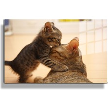 Marsilyan Eğlenceli Hayvanlar, Yapay Zeka Destekli, 3D Dekoratif Baskı Yatay Cam Tablo 549