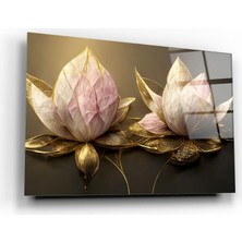 Marsilyan Lotus Çiçek Cam Tablo | , Dekoratif, Ofis, Mutfak