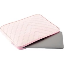 Notebook Laptop Macbook Çantası Suni Deri 15.6" Inç - 800-DÜZ Açık Pembe