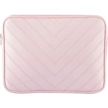 Notebook Laptop Macbook Çantası Suni Deri 13"-13.6" Inç - 800-DÜZ Açık Pembe