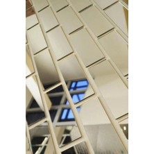 Tekno Trust Ayna Dekoratif Tuğla Desenli Gümüş Pleksi 15 Adet 5X15CM 1.sınıf Yapışma