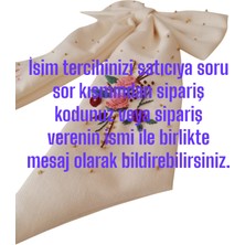 Dogaden Fiyonk Toka Linen Keten Üzerine El Nakışı Işlemeli  Hediyelik (KİSİSELLESTİRİLEBİLİR İSİM, HARF VB)