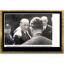 Marsilyan Yapay Zeka İle Yenilenmiş Atatürk Fotoğrafları Siyah Beyaz Cam Tablo, 3d Dekoratif Baskı 806