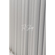 Tül Shop Ütü Istemez ve Kırışmaz Ağır Sade ve Şık Kdk Ekru Model 1/2 Seyrek Pileli Tül Perde