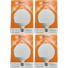 Osaka 15W (100W) 6500K (Beyaz Işık) E27 Duylu G95 LED Glop Ampul (4 Adet)