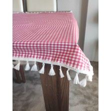 Piti Kareli Püsküllü Masa Örtüsü 85X85 cm