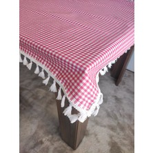Piti Kareli Püsküllü Masa Örtüsü 85X85 cm