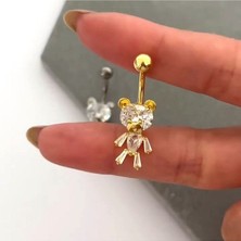 Heppii Ayıcıklı Göbek Piercingi Ayıcık Figürlü Göbek Piercing Gold