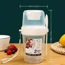 BG Signature 2 Katmanlı Bpa Içermeyen Salata ve Atıştırmalık Kabı - Sos Hazneli, Taşıma Ipli ve Kaşık/çatal Setli