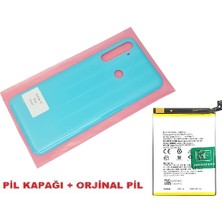 Tkgz Oppo Realme 6i Arka Pil Batarya Kapağı + Pil (Cam) Mavi