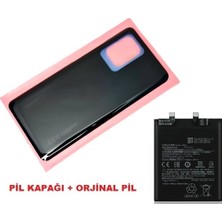 Tkgz Xiaomi Mi 11T Pro Mi 11T Arka Pil Batarya Kapağı + Pil (Cam) Siyah