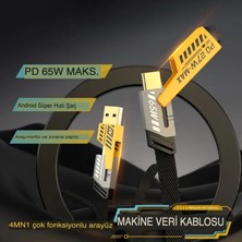 Bubitechh PD65W Süper Hızlı Şarj Kablosu Çok Yönlü Tasarım 4'un1 Hayatınızı Kolaylaştıracak Eşsiz Bir Çözüm