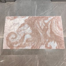 Pudra-Lilla Floş Desenli Inopoli Banyo Paspası Veya Banyo Halısı