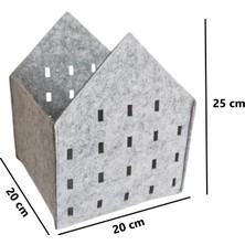 Next Craft Dekoratif Saksı Kutu Organizer Keçe Sepet Çok Amaçlı 20x20x25 Cm 3 Mm Keçe