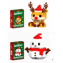 DEK Toy Store Bricks Yılbaşı Özel Seri Geyik - Kardan Adam Figür 3D Puzzle Yapboz Hobi Ev Süsleme Koleksiyon