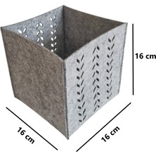 Next Craft Dekoratif Kutu Organizer Saklama Sepeti 3 Adet 16x16x16 Cm 3 Mm Keçe