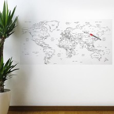 Go İthalat Yazılabilir Dünya Haritası Manyetik Duvar Stickerı 110 x 56 cm (4778)