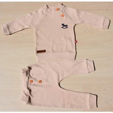 Baby Net 2 Düğmeli At Baskılı Bebek Takımı