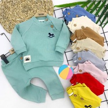 Baby Net 2 Düğmeli At Baskılı Bebek Takımı